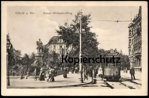 ALTE POSTKARTE CÖLN KAISER-WILHELM-RING STRASSENBAHN LINIE 16 UBIER-RING BAHN 735 tramway tram Köln Kaiserwilhelmring AK