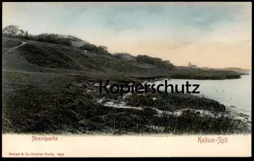 ALTE POSTKARTE INSEL SYLT KEITUM STRANDPARTIE STRAND PANORAMA AK Ansichtskarte postcard cpa