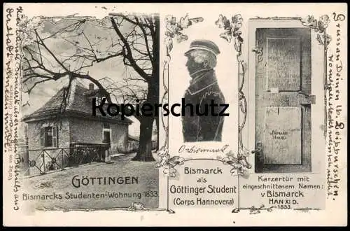 ALTE POSTKARTE GÖTTINGEN BISMARCKS STUDENTENWOHNUNG BISMARCK ALS STUDENT CORPS HANNOVERA KARZER AK postcard cpa