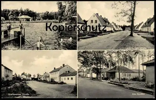 ÄLTERE POSTKARTE ESPELKAMP MITTWALD LAUENBURGER STRASSE GREISWALDER STRASSE AM NORDTOR WALDBAD Bad Schwimmbad AK cpa