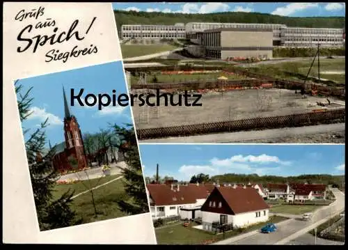 ÄLTERE POSTKARTE GRUSS AUS SPICH SIEGKREIS VW BUS TROISDORF-SPICH Ansichtskarte AK cpa postcard