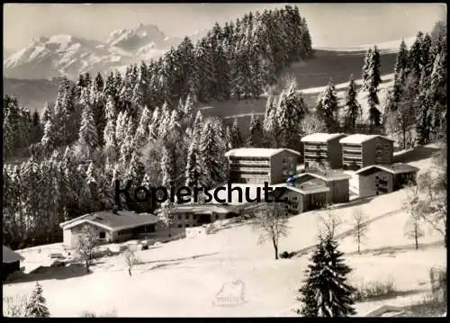 ÄLTERE POSTKARTE OBERSTAUFEN IM ALLGÄU ALLGÄUER KURANSTALT MALAS WINTER SCHNEE BLICK ZUM SÄNTIS Ansichtskarte postcard