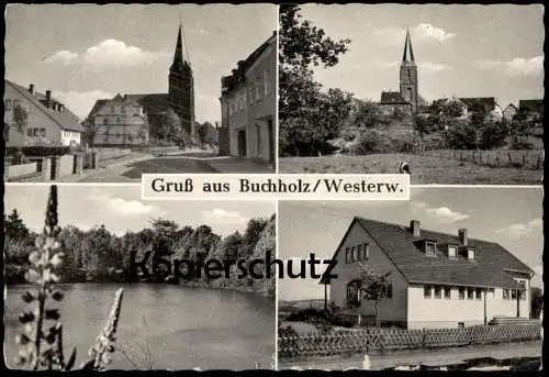 ÄLTERE POSTKARTE GRUSS AUS BUCHHOLZ WESTERWALD WESTERWALD ASBACH Ansichtskarte AK cpa postcard