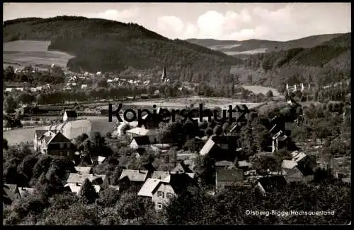 ÄLTERE POSTKARTE OLSBERG BIGGE 1958 HOCHSAUERLAND PANORAMA Sauerland Ansichtskarte cpa AK postcard
