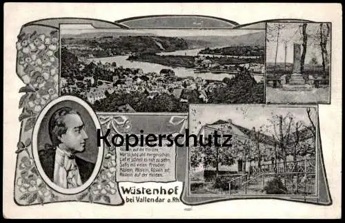 ALTE POSTKARTE WÜSTENHOF BEI VALLENDAR AM RHEIN SAH EIN KNAB EIN RÖSLEIN STEHN, RÖSLEIN AUF DER HEIDEN cpa postcard