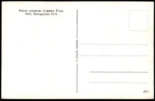 ALTE POSTKARTE KÖLN GEORGSPLATZ 10-12 HEIM UNSERER LIEBEN FRAU TEIL DES GARTENS Park garden Ansichtskarte cpa postcard