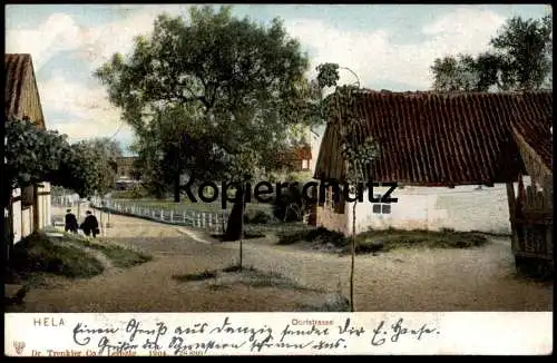 ALTE POSTKARTE HELA DORFSTRASSE HEL DANZIG Gdansk Polska Polen Poland Ansichtskarte AK cpa postcard