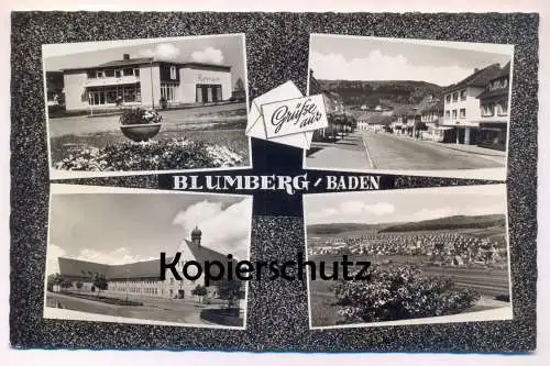 ÄLTERE POSTKARTE GRÜSSE AUS BLUMBERG BADEN GEBÄUDE ROMEO ARAL TANKSTELLE Ansichtskarte AK postcard cpa