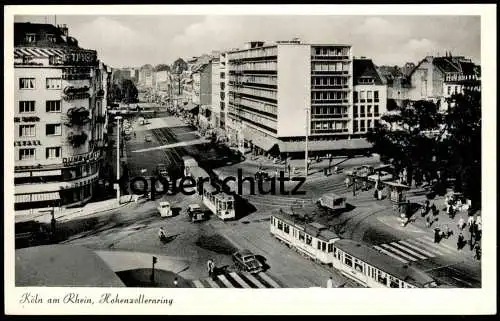 ALTE POSTKARTE KÖLN HOHENZOLLERNRING STRASSENBAHN Tram tramway Ford Pilsner Urquell Hohenzollern Ring AK postcard cpa