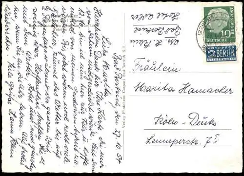 ALTE POSTKARTE BAD BERTRICH HOTEL ADLER BESITZER KARL THOMAS BESTRENOMMIERTES HAUS AM KURGARTEN Ansichtskarte postcard