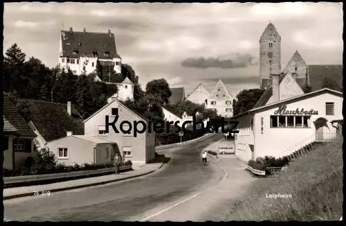 ÄLTERE POSTKARTE LEIPHEIM DONAU HOTEL HIRSCHBRÄU Bayern Stempel Eilzustellung Darmstadt Eilboten Ansichtskarte postcard