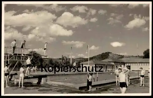 ALTE POSTKARTE BENSHEIM FREIBAD SCHWIMMBAD BADEGÄSTE Bad outdoor pool piscine Ansichtskarte AK cpa postcard