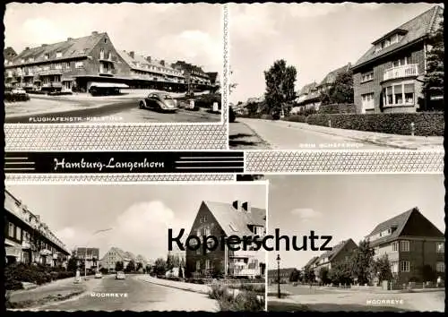 ÄLTERE POSTKARTE HAMBURG-LANGENHORN MOORREYE BEIM SCHÄFERHOF FLUGHAFENSTRASSE KIELSTÜCK VW KÄFER Ansichtskarte AK cpa