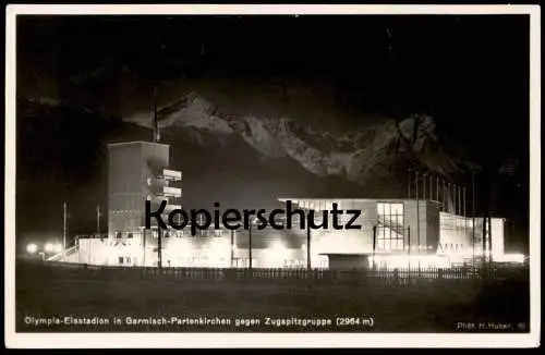 ALTE POSTKARTE GARMISCH-PARTENKIRCHEN OLYMPIA-EISSTADION Stade Olympique de Glace Olympic Ice Stadium Ice cpa postcard