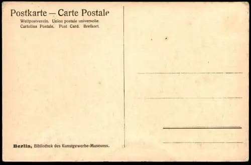 ALTE POSTKARTE BERLIN BIBLIOTHEK DES KUNSTGEWERBE-MUSEUMS Schild Einfahrt Library Bibliotheque Ansichtskarte AK postcard