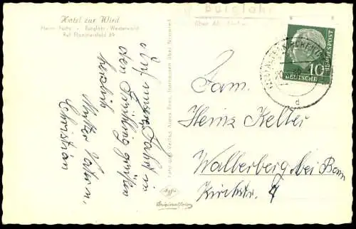 ÄLTERE POSTKARTE GRUSS AUS BURGLAHR AN DER WIED HOTEL ZUR WIED HEINZ FUCHS WESTERWALD ALTENKIRCHEN FLAMMERSFELD AK cpa