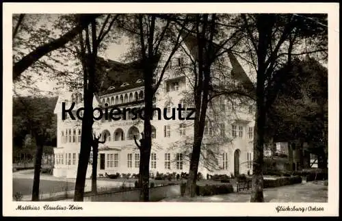 ÄLTERE POSTKARTE GLÜCKSBURG OSTSEE MATTHIAS-CLAUDIUS-HEIM Ansichtskarte AK postcard cpa