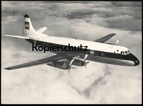 ÄLTERE POSTKARTE BEA JET PROP VISCOUNT VON UND NACH BERLIN Propeller-Flugzeug aircraft airplane avion plane postcard