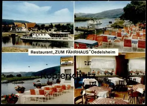 ÄLTERE POSTKARTE OEDELSHEIM RESTAURANT ZUM FÄHRHAUS SCHIFF STÖR WESERTAL WESER ship Ansichtskarte AK cpa postcard