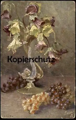 ALTE KÜNSTLER POSTKARTE BLUMEN UND FRÜCHTE C. GÖBL WEINTRAUBEN RAPHAEL TUCK OILETTE Tucks Ansichtskarte AK cpa postcard