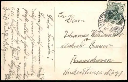 ALTE POSTKARTE KATTENVENNE GASTHAUS AUGUST DAWEKE JÄGER MIT HUND ? LIENEN IN WESTFALEN Ansichtskarte AK cpa postcard