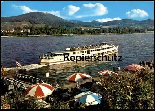 ÄLTERE POSTKARTE BAD GODESBERG BLICK ZUM SIEBENGEBIRGE M.S. RÜDESHEIM RHEIN SCHIFF ship Ansichtskarte AK cpa postcard