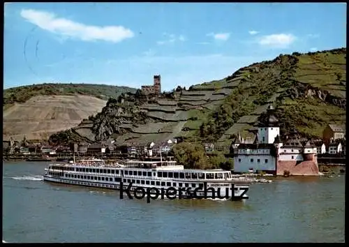 ÄLTERE POSTKARTE KABINENSCHIFF M.S. DEUTSCHLAND KÖLN-DÜSSELDORFER RHEIN DAMPFER HÖHE PFALZ KAUB Ansichtskarte postcard