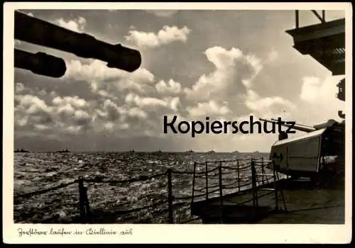 ALTE POSTKARTE ZERSTÖRER LAUFEN IN KIELLINIE AUF MARINE Kriegsschiff warship war vessel bateau de guerre AK postcard cpa