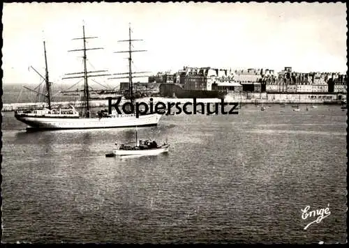 ÄLTERE POSTKARTE SAINT-MALO BARQUE ÉCOLE SEGELSCHULSCHIFF GORCH FOCK SEGELSCHIFF Schiff sailing ship cpa postcard