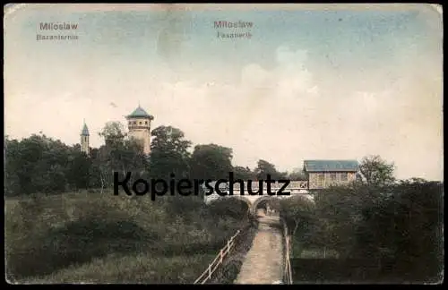 ALTE POSTKARTE MILOSLAW BAZANTERNIA FASANERIE 1914 Wielkopolska Polska Polen Poland Ansichtskarte AK cpa postcard