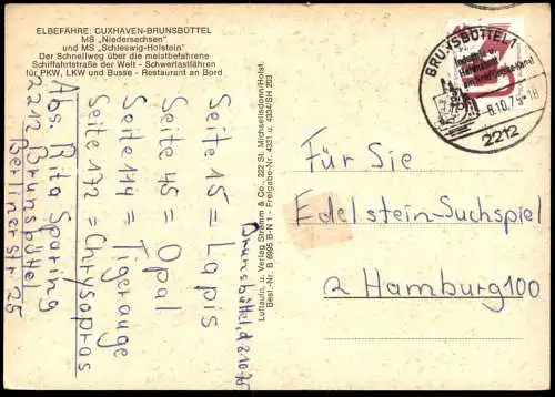 ÄLTERE POSTKARTE FÄHRSCHIFF NIEDERSACHSEN & SCHLEWIG-HOLSTEIN ELBE-FÄHRE ferry Schiff Motorschiff ship postcard AK