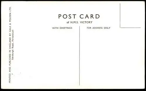 ÄLTERE POSTKARTE SCHIFF H.M.S. VICTORY PLAQUE MARKING SPOT WHERE ADMIRAL LORD NELSON WAS MORTALLY WOUNDED ship postcard