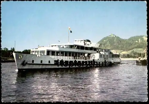 ÄLTERE POSTKARTE RHEINDAMPFER MS BERLIN MIT BLICK AUF DRACHENFELS Dampfer Schiff AK postcard steamship steamboat ship