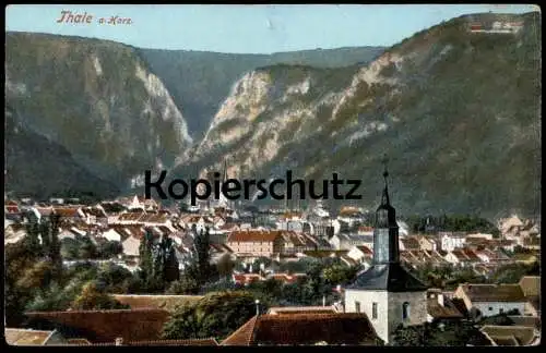 ALTE POSTKARTE THALE AM HARZ PANORAMA BODETAL FELDPOST 1915 Ansichtskarte AK cpa postcard