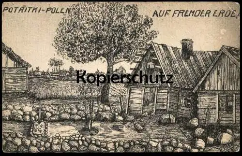 ALTE POSTKARTE POTRITKI POLEN AUF FREMDER ERDE Mazowieckim ? Pokrytki ? Wiskitki ? Polska Poland Ansichtskarte postcard