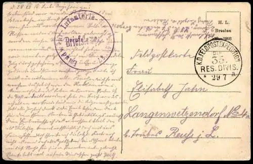 ALTE POSTKARTE BRESLAU SCHEITNIG SCHWEIZEREI FELDPOST 1916 Landwehr-Infanterie Wroclaw Brassel postcard AK Ansichtskarte