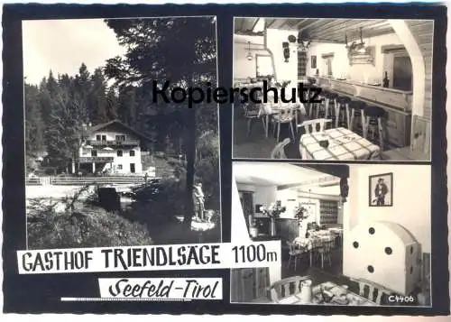 ÄLTERE POSTKARTE SEEFELD TIROL GASTHOF TRIENDLSÄGE 1100 METER Ansichtskarte AK cpa postcard