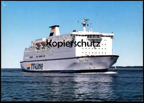 ÄLTERE POSTKARTE M.F. PETER PAN TT LINIE TRAVEMÜNDE & TRELLEBORG AUTOFÄHRE Schiff Motorschiff ship bateau postcard cpa