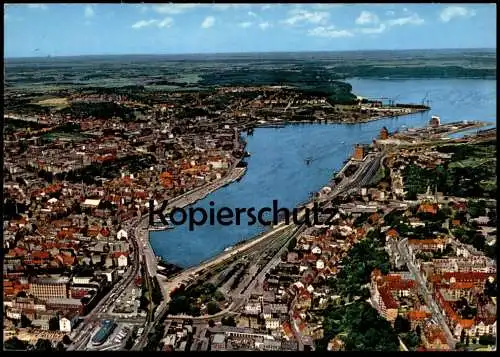 ÄLTERE POSTKARTE FÖRDESTADT FLENSBURG BLICK AUF STADT UND FÖRDE 1973 PANORAMA Ansichtskarte AK postcard cpa