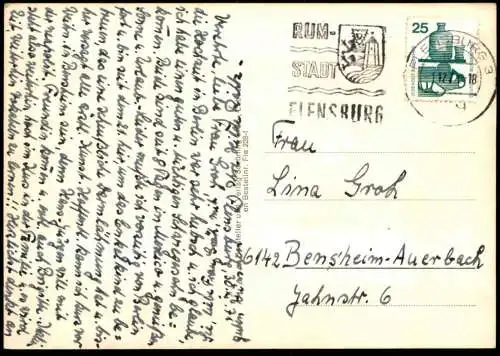 ÄLTERE POSTKARTE FÖRDESTADT FLENSBURG HAFEN UND STADT SCHIFF ALBATROS VOLKSWAGEN VW KÄFER ship bateau AK postcard cpa