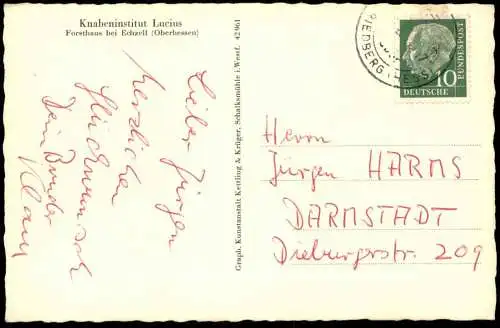 ÄLTERE POSTKARTE AM STEINGARTEN KNABENINSTITUT LUCIUS FORSTHAUS BEI ECHZELL OBERHESSEN Hessen Ansichtskarte cpa postcard