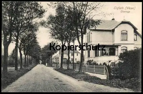 ALTE POSTKARTE ELSFLETH WESER OBERREGE Bahnpost-Stempel Hude - Blexen 1915 Villa Haus Ansichtskarte AK cpa postcard