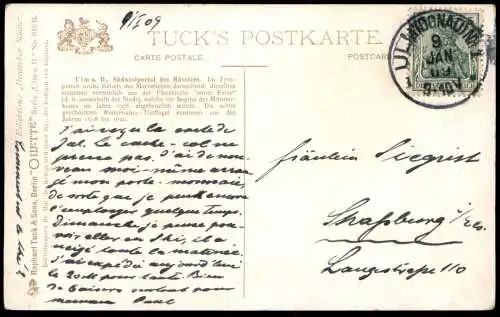 ALTE POSTKARTE ULM SÜDPORTAL OILETTE RAPHAEL TUCK POSTCARD KÜNSTLER CHARLES F. FLOWER DEUTSCHE STÄDTE AK cpa postcard