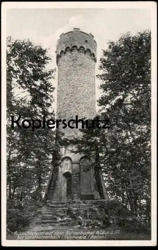 ALTE POSTKARTE WALDKATZENBACH AUSSICHTSTURM AUF DEM KATZENBUCKEL 628 METER ODENWALD Waldbrunn Ansichtskarte cpa postcard