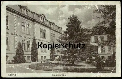 ALTE POSTKARTE LENNEP KRANKENHAUS INNENHOF HOSPITAL REMSCHEID Ansichtskarte AK postcard cpa