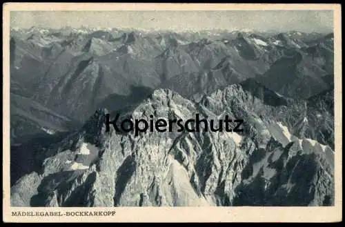 ALTE POSTKARTE MÄDELEGABEL-BOCKKARKOPF BILDER AUS DEN ALPEN VOM FLUGZEUG GESEHEN GIPFEL Ansichtskarte AK cpa postcard