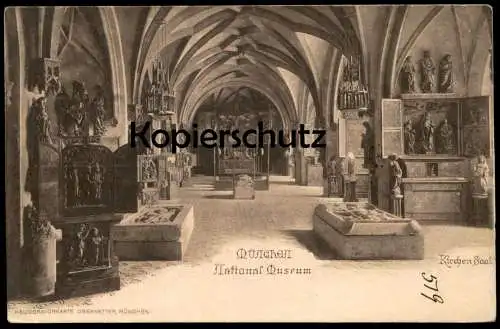 ALTE POSTKARTE MÜNCHEN NATIONAL-MUSEUM KIRCHEN SAAL BAYERISCHES NATIONALMUSEUM KIRCHENSAAL Ansichtskarte AK postcard cpa