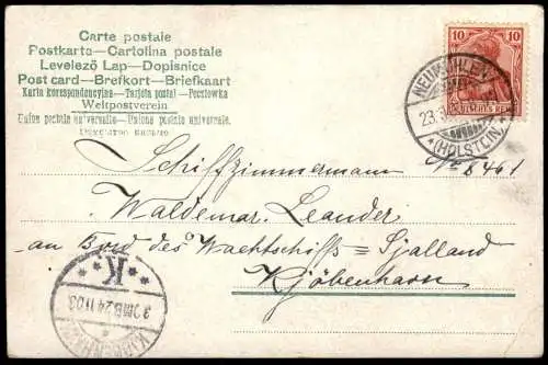 ALTE POSTKARTE I. M. YACHT IDUNA JACHT ADRESSIERT AN SCHIFFZIMMERMANN WALDEMAR LEANDER Schiff Segelschiff postcard cpa