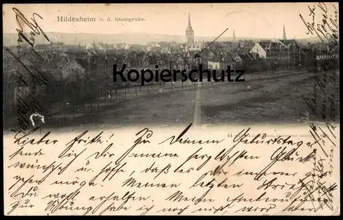 ALTE POSTKARTE HILDESHEIM VON DER STEINGRUBE PANORAMA 1901 Ansichtskarte AK cpa postcard