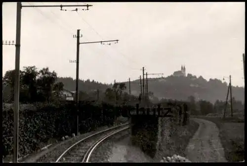 ALTE FOTO POSTKARTE EISENBAHN STRECKENBILD DER BAHN VON LINZ AUF DEN PÖSTLINGBERG 1942 Ansichtskarte cpa photo postcard